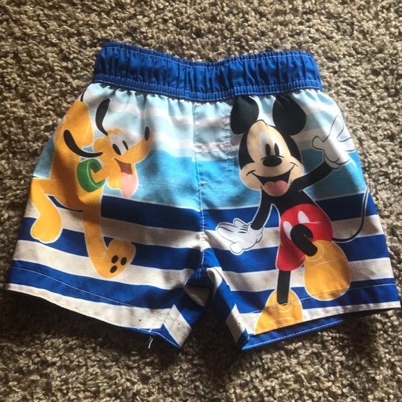 Disney Other - Disney Mickey Mouse Blue Swim Trunks Elastic Waist